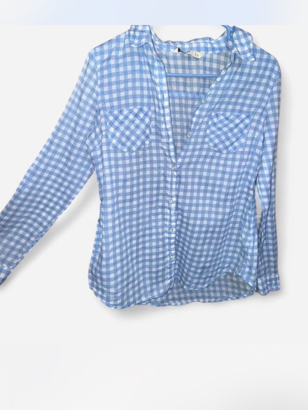 Vintage Old Navy Light Blue Gingham Button-Down Shirt